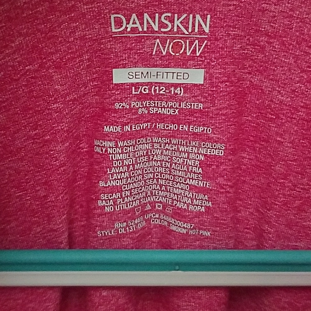 Danskin Now Pink Fitness Shirt Size L/G 12 - 14 - Picture 4 of 4